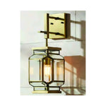 Eliante Hexagonal Lantern Wall Light – Clear Glass, Brass