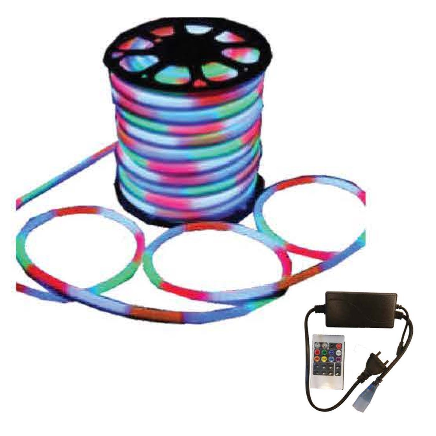 80 LED 10W/M NEON ROPE LIGHT 100M RGB WITH CONTROLLER SLEDNR007 RGB