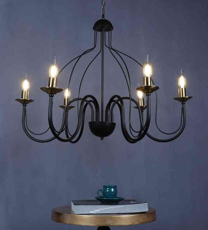 Irisa Black Iron Chandelier  | E14 holder | Included Bulb | Eliante by Jainsons Lights