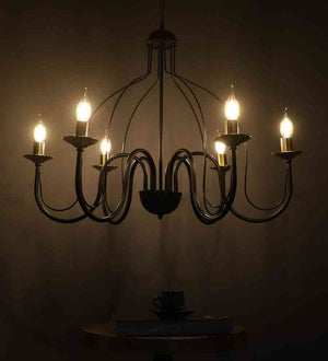 Irisa Black Iron Chandelier  | E14 holder | Included Bulb | Eliante by Jainsons Lights