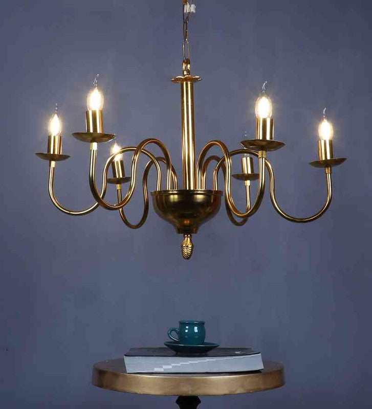 Luxify Antique Gold Iron Chandelier  | E14 holder | Included Bulb | Eliante by Jainsons Lights