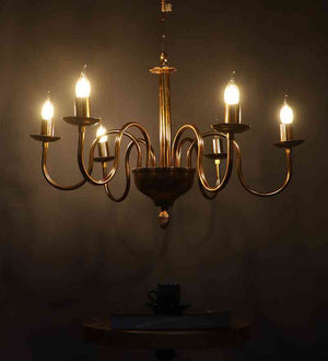 Luxify Antique Gold Iron Chandelier  | E14 holder | Included Bulb | Eliante by Jainsons Lights