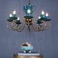 Celina Green Iron Chandelier  | E14 holder | Included Bulb | Eliante by Jainsons Lights