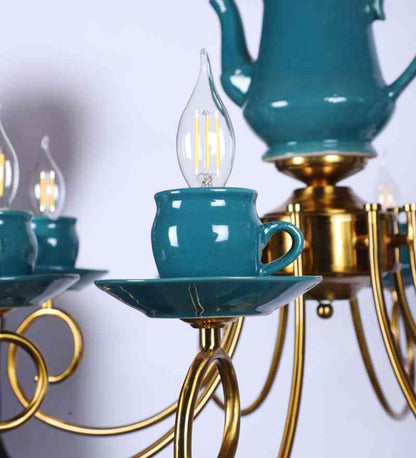 Celina Green Iron Chandelier  | E14 holder | Included Bulb | Eliante by Jainsons Lights