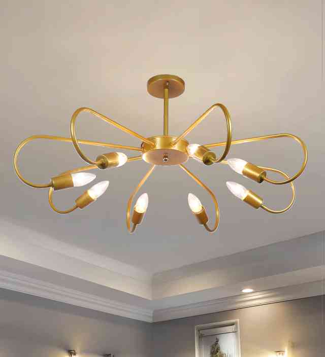 Thelia Antique Gold Iron Chandelier  | E27 holder | Included Bulb | Eliante by Jainsons Lights