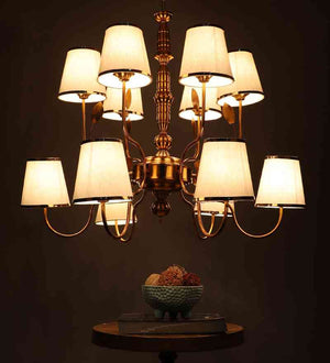 Nevara Antique Gold Iron Chandelier  | E27 holder | Included Bulb | Eliante by Jainsons Lights