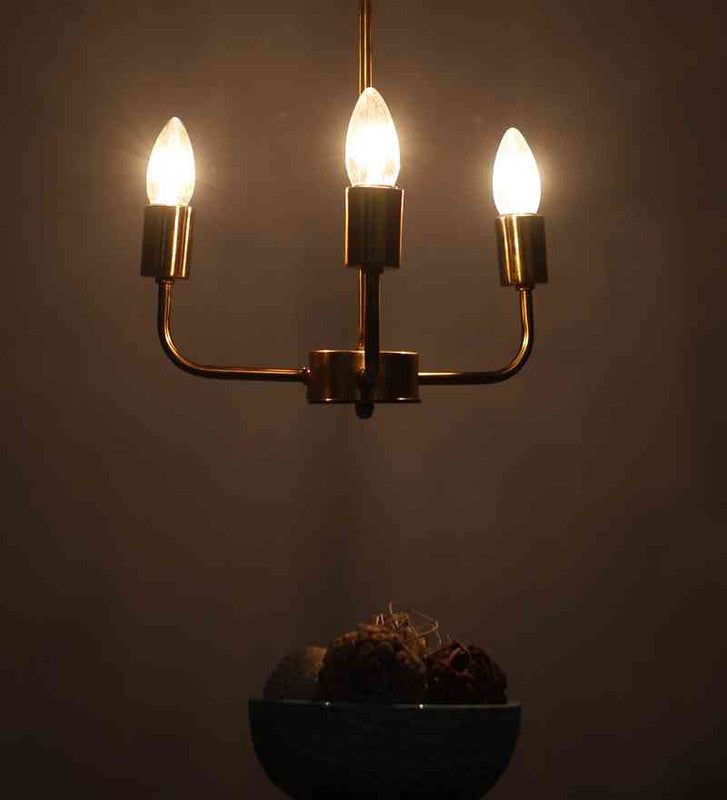 Viridya Antique Gold Iron Chandelier  | E27 holder | Included Bulb | Eliante by Jainsons Lights