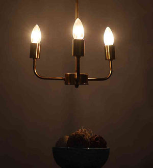 Viridya Antique Gold Iron Chandelier  | E27 holder | Included Bulb | Eliante by Jainsons Lights