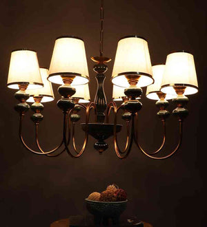 Lynera Antique Gold Iron Chandelier  | E27 holder | Included Bulb | Eliante by Jainsons Lights