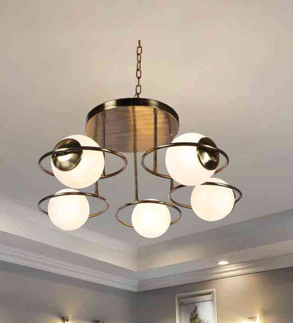 Solira Antique Gold Iron Chandelier  | E27 holder | Included Bulb | Eliante by Jainsons Lights