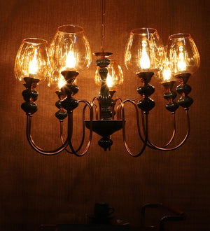 Celestra Gold Iron Chandelier  | E27 holder | Included Bulb | Eliante by Jainsons Lights