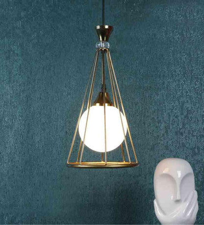 Veoza Gold Iron Hanging Light  | E27 holder | Included Bulb | Eliante by Jainsons Lights