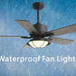 JS-FO - E-1005 High Speed Modern Designer Fans with Light Black Finish Abs Blades Size 1320mm Waterproof Fan