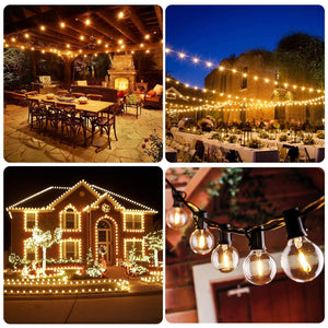 50M Heavy-Duty String Light with 150 Holders | Outdoor & Indoor Decorative Lighting | With/Without 3W LED Bulbs