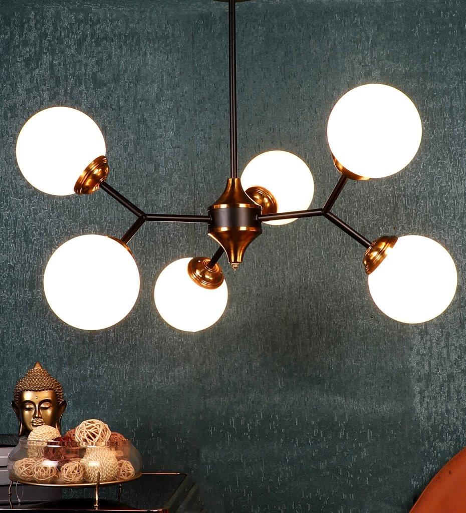 ELIANTE Black and Gold Iron candiler - 8183-6LP