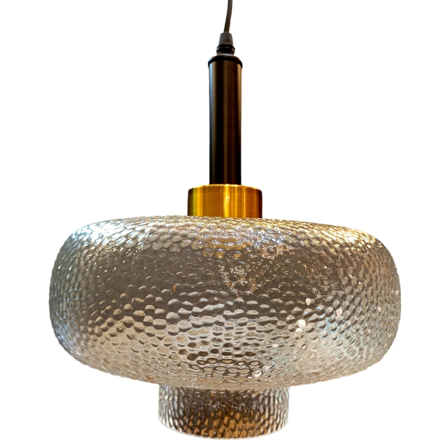 ELIANTE by Jainson Lights | Metal Black & Gold Base Hanging Light | Clear Glass Shade | E-27 Holder | Without Bulb | CC-1020-1 | Hanging Lights for Living Room