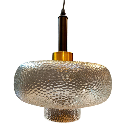 ELIANTE by Jainson Lights | Metal Black & Gold Base Hanging Light | Clear Glass Shade | E-27 Holder | Without Bulb | CC-1020-1 | Hanging Lights for Living Room