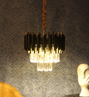 Eliante Torrica Crystal LED Chandelier – Black & Gold (1015-300MM-LED)