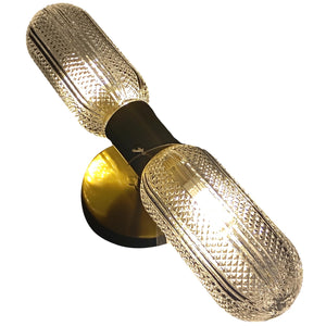 ELIANTE by Jainson Lights | Metal Gold Base Wall Light | Transperent Glass Shade | G-9 Holder - Without Bulb | CC-9004-2