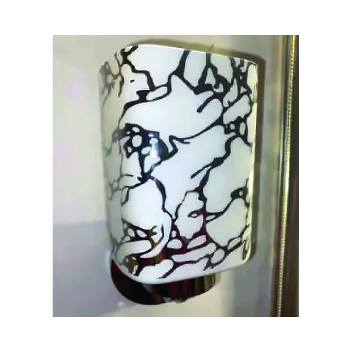 Eliante Marbled Glass Wall Light – Black & White, Metal