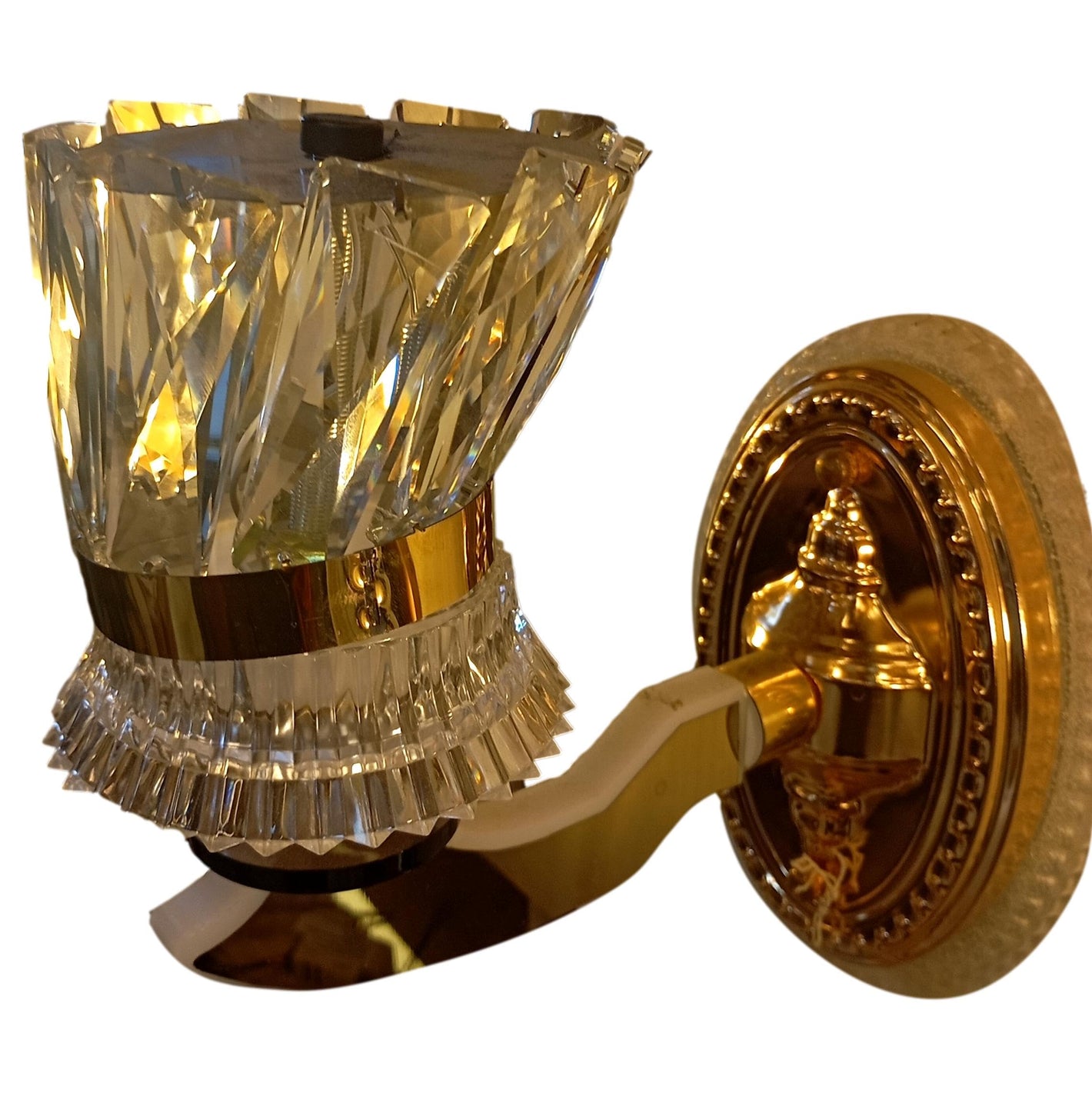 ELIANTE by Jainson Lights | Metal Gold Base Wall Light | Transperent Glass Shade | Inbult Led - 3in1 - Warm/Neutral/White | CC-600-1