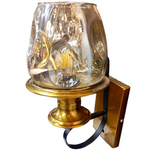 ELIANTE by Jainson Lights | Metal Gold Base Wall Light | Clear Glass Shade | E-27 Holder | Without Bulb | CC-B3817-1w | Wall Lights for Home Decoration