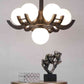 Zyflor Brown Wood Chandelier  | E27 holder | Included Bulb | Eliante by Jainsons Lights