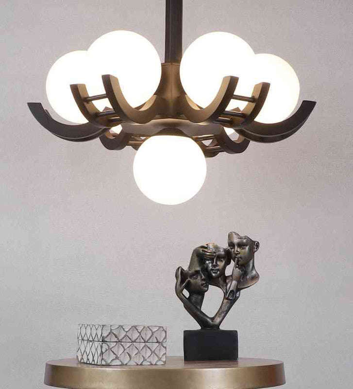 Zyflor Brown Wood Chandelier  | E27 holder | Included Bulb | Eliante by Jainsons Lights