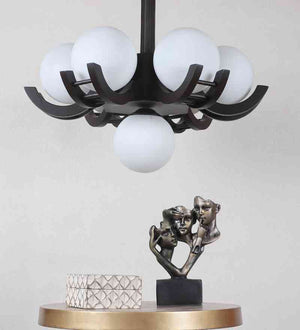 Zyflor Brown Wood Chandelier  | E27 holder | Included Bulb | Eliante by Jainsons Lights