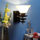 Black Wood Wall Light - 829-1W - Included Bulb