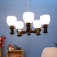 Silver Wood - Metal Glass Chandeliers 830-5LP