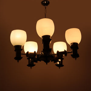 Silver Wood - Metal Glass Chandeliers 830-5LP