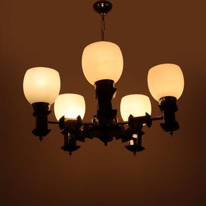 Silver Wood - Metal Glass Chandeliers 830-5LP