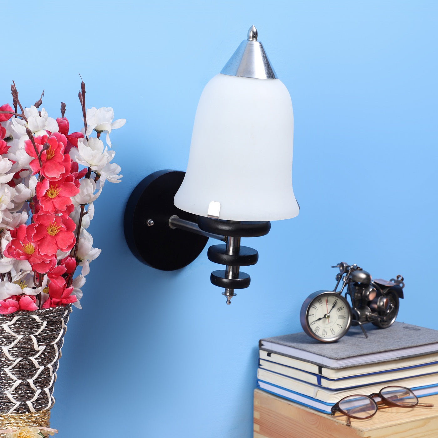 Black Wood Wall Light - 832-1W - Included Bulb
