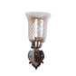 ELIANTE Brown Wood Base Transparent Glass Shade Wall Light - 8455-1W - Bulb Included