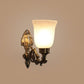 ELIANTE Antique Gold Aluminium Base Crackle Glass Shade Wall Light - 8554-1W - Bulb Included