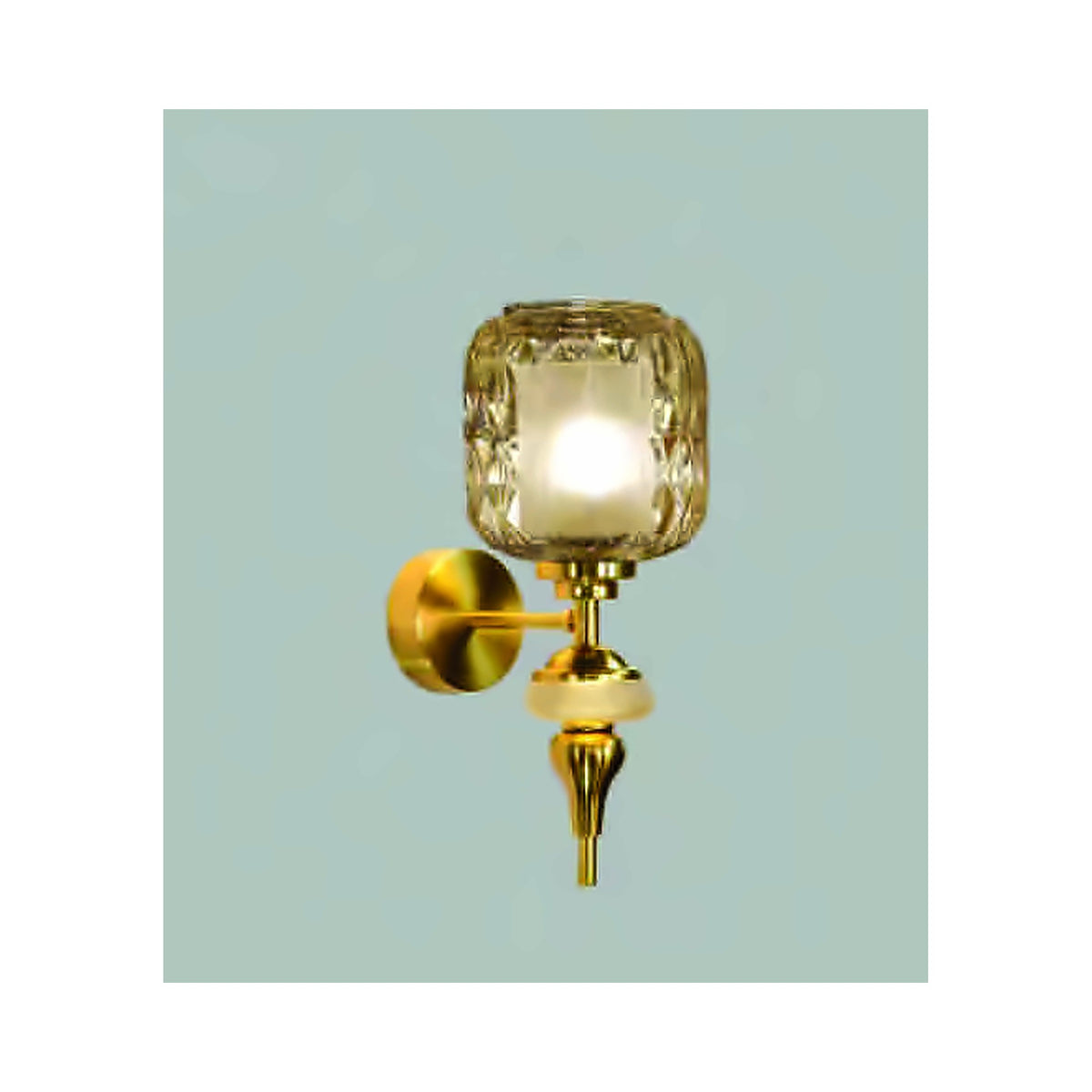 Eliante Textured Classic Wall Light – Amber Glass, Metal