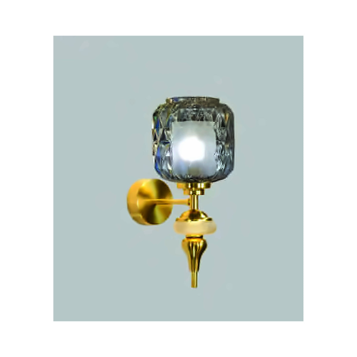 Eliante Textured Classic Wall Light – Amber Glass, Metal