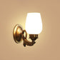 ELIANTE Antique Gold Aluminium Base White Glass Shade Wall Light - 8652-1W - Bulb Included
