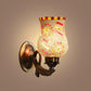 ELIANTE Antique Gold Aluminium Base Multicolour Glass Shade Wall Light - 8655-1W - Bulb Included