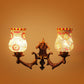 ELIANTE Antique Gold Aluminium Base Multicolour Glass Shade Wall Light - 8751-2W - Bulb Included