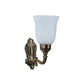 ELIANTE Antique Gold Aluminium Base Frost Glass Shade Wall Light - 8763-1W - Bulb Included