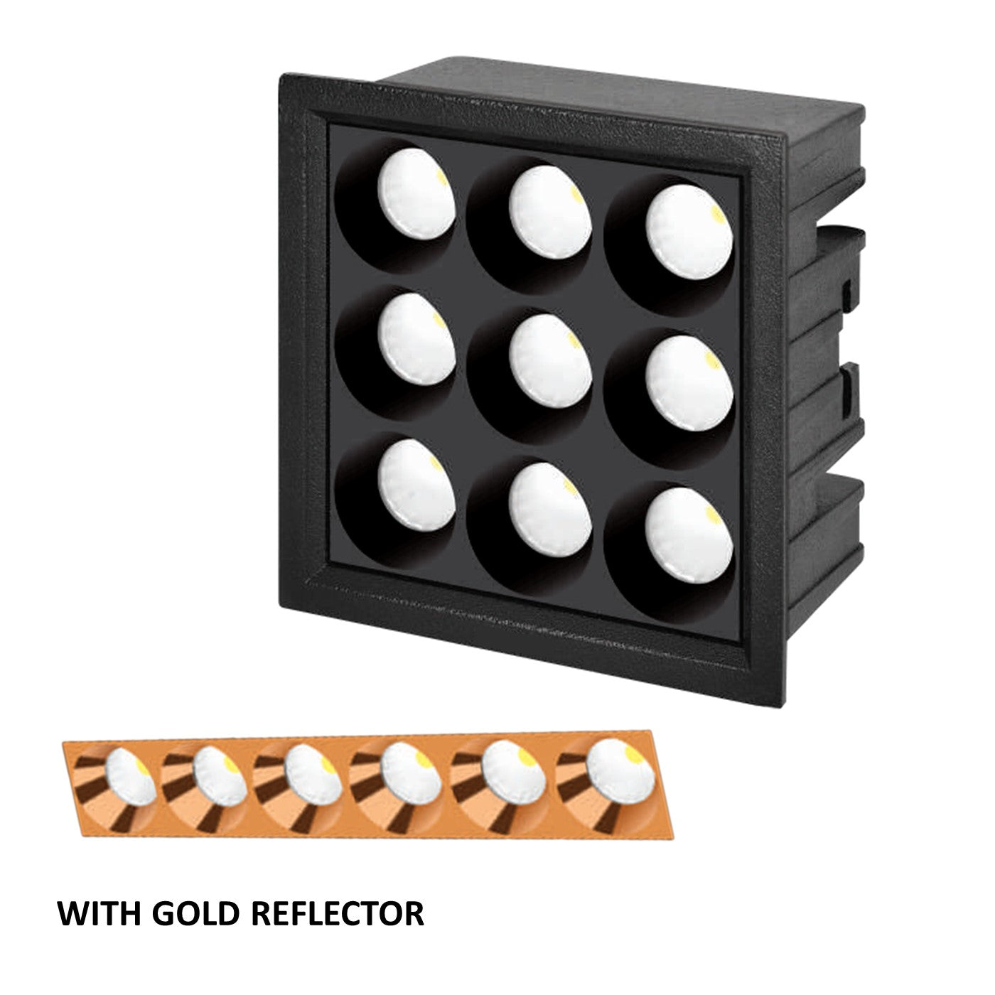 9 Led Square Gold Round Reflector Linea 20 Linear Laser Spot Light 18w