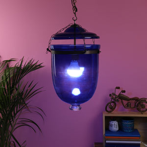 Glass  Hanging Light-9-Weljarr-Blue-1lp - Included Bulb