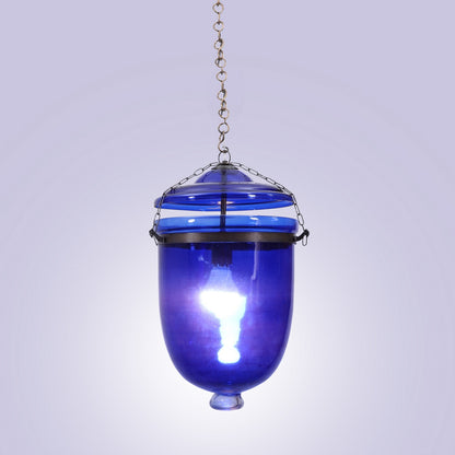 Glass  Hanging Light-9-Weljarr-Blue-1lp - Included Bulb