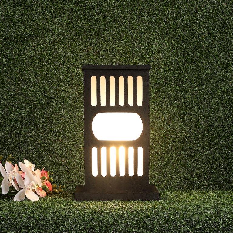ELIANTE Black Aluminium Base Frost Glass Shade Gate Light - 90-Gl - Bulb Included