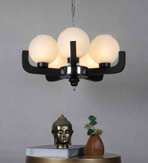 Orlux Brown Wood Chandelier  | E27 holder | Included Bulb | Eliante by Jainsons Lights