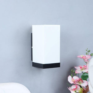ELIANTE Black Iron Base White Acrylic Shade Wall Light - 9101-1W - Bulb Included