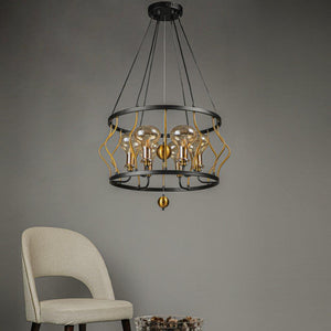 Modern Chandelier Black & Gold Metal Chandelier 918-6