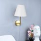 ELIANTE Gold Iron Base White Fabric Shade Wall Light - 9201-1W - Bulb Included